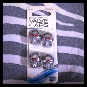 Chrome skull valve caps
